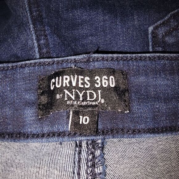 Curves 360 by NYDJ Slim Straight Crop Jeans Denim With Side Slits 10 - Picture 5 of 6